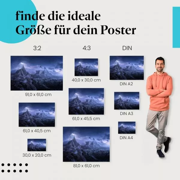 Berge im Mondlicht | Postereck 3206 Berge im Mondlicht | Postereck 3206