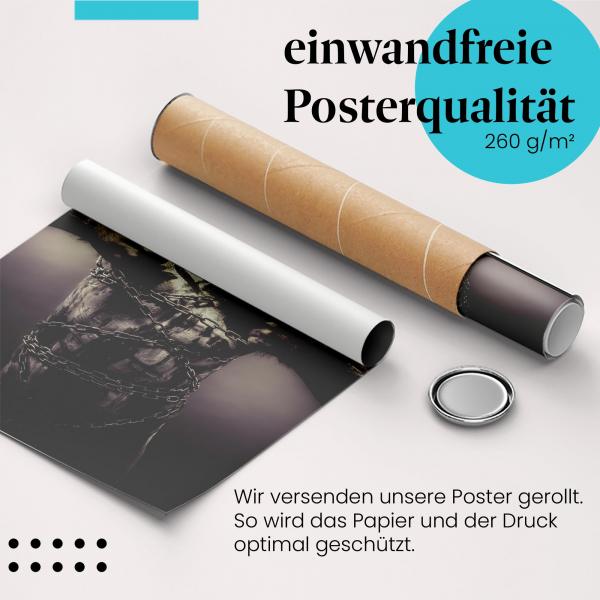 Gerolltes Poster "Gefesselt". Dramatik & Emotion, sicher verpackt.