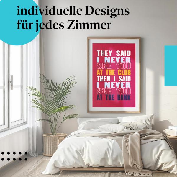 Erfolgsposter: "Geld und Erfolg" - Inspirierendes Zitat & Humor