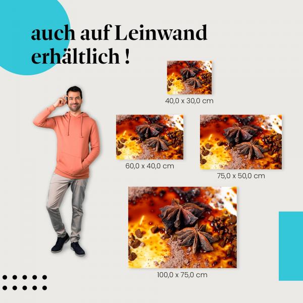 Gewürze: Leinwandbild. Nahaufnahme, Sternanis, Kaffee.