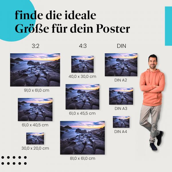 Giant's Causeway, Poster: Sonnenuntergang, mystisch.