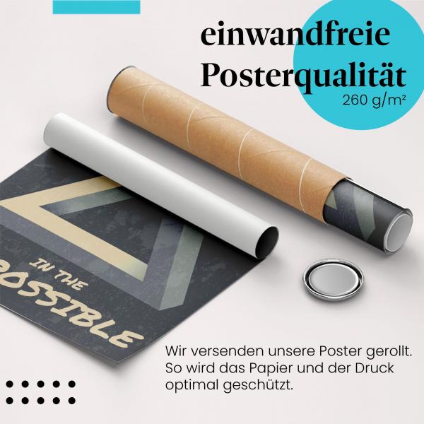Gerolltes Poster "Grenzenlos", Glaube, Spruch.