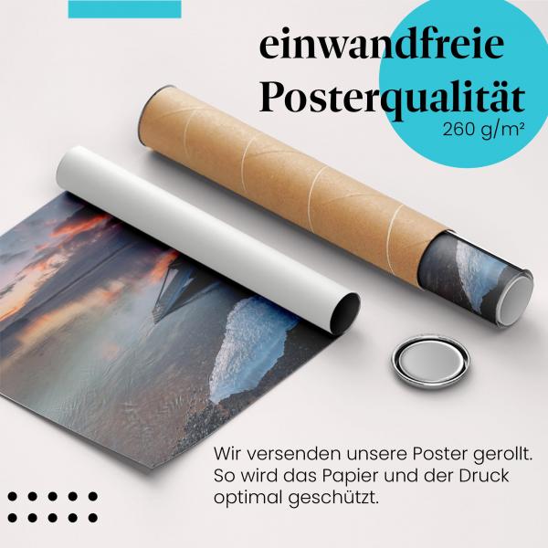 Gerolltes Poster "Gletschersee Island" - Island, sicher verpackt.