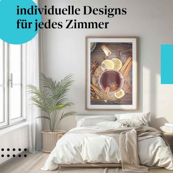 Schlafzimmer Deko: "Glühwein & Gewürze" Poster: Der Duft von Weihnachten - gemütlich & wärmend.
