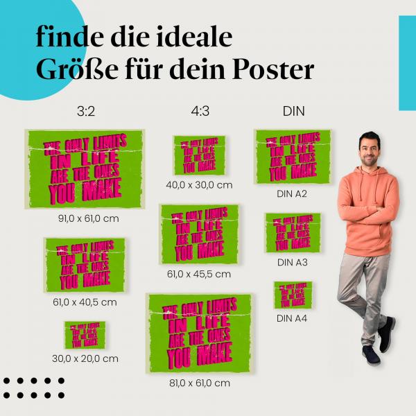 "The only limits in life are the ones you make": Poster für ein grenzenloses Leben