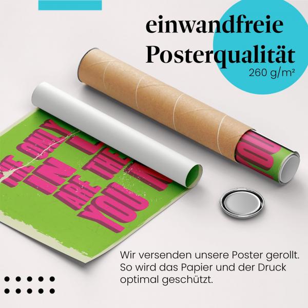 Gerolltes Poster "Grenzen im Leben", selbst gesetzt.