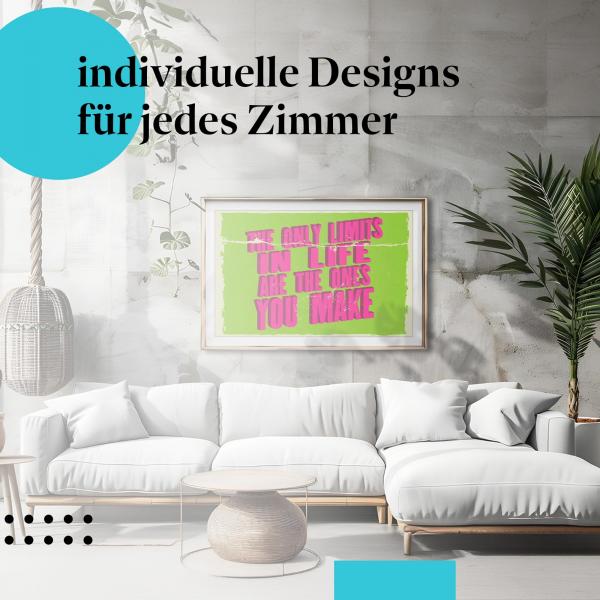 Motivationsposter "Die einzigen Grenzen...": Spruch auf grünem Hintergrund