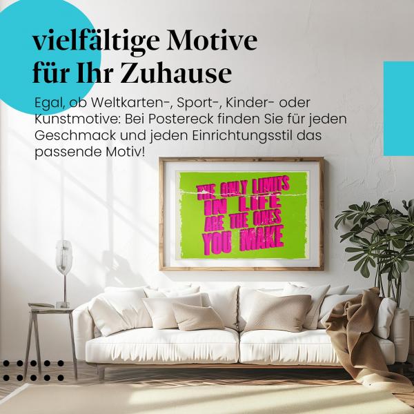 Leinwandbild Motivation: Glauben Sie an Ihr Potenzial - Grenzen hinterfragen!