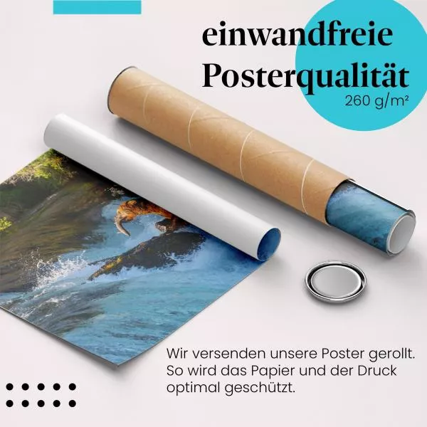 Grizzlybär: Lachsfang & Wildnis | Postereck 0789