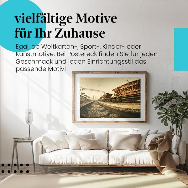 "Güterzug": Poster - Gleise & Signale - Deko für Technik-Fans.