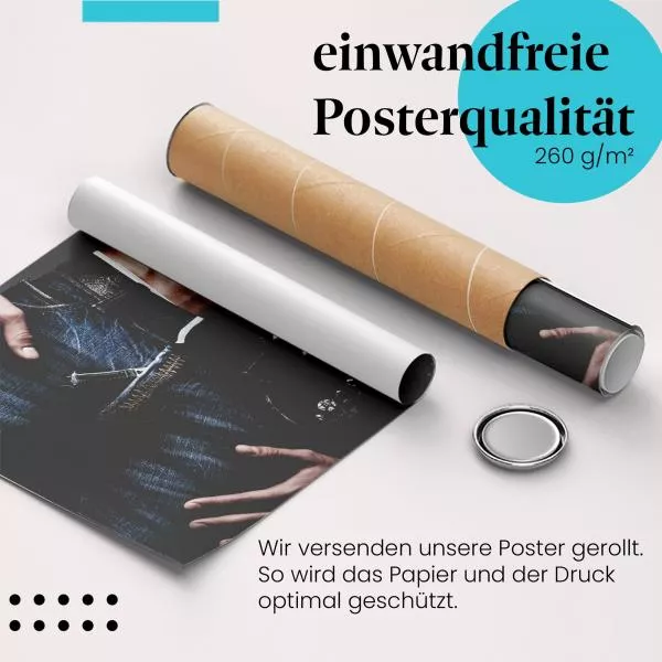 Titel: Leidenschaftliche Berührung: Hände auf Bauch | Postereck 0041 Titel: Leidenschaftliche Berührung: Hände auf Bauch | Postereck 0041