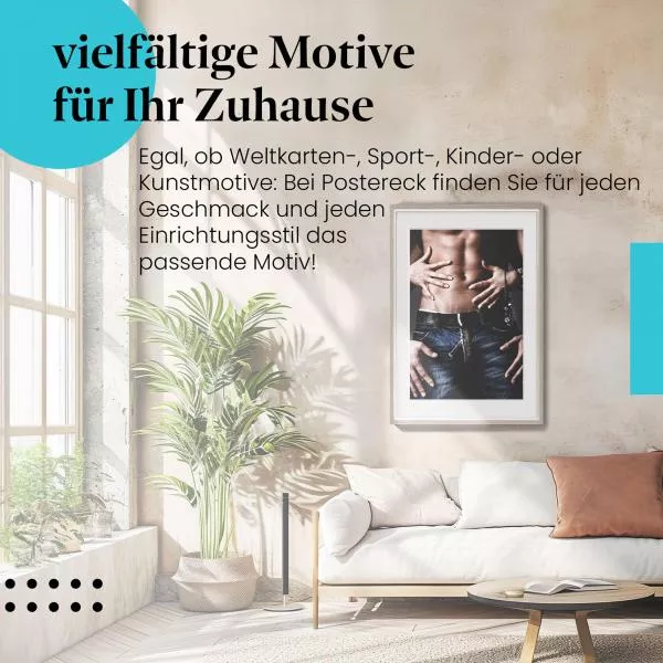 Titel: Leidenschaftliche Berührung: Hände auf Bauch | Postereck 0041 Titel: Leidenschaftliche Berührung: Hände auf Bauch | Postereck 0041