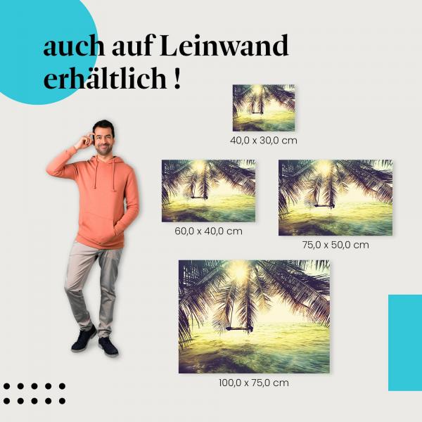 Leinwandbild "Hängematte unter Palmen": Reise & Ruhe