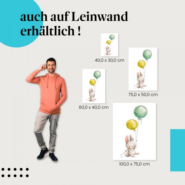Hase: Leinwandbild. Ballons, Freude.