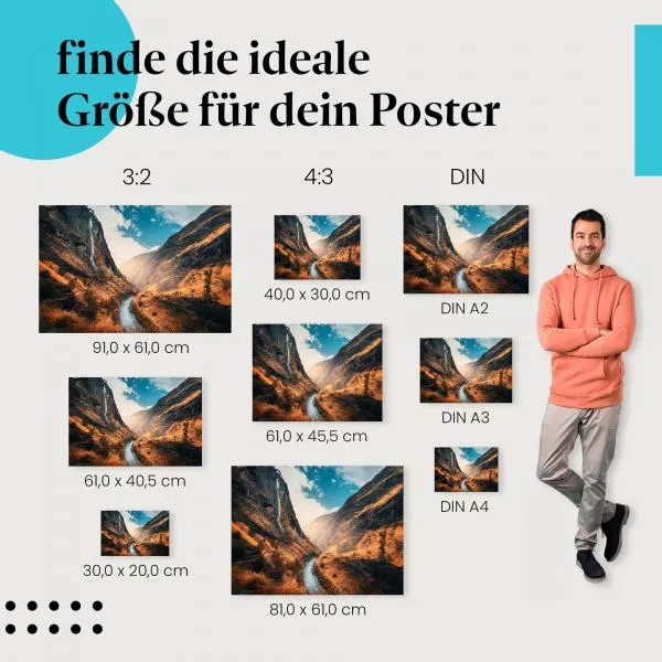 Herbstlicher Wasserfall | Postereck 3528 Herbstlicher Wasserfall | Postereck 3528