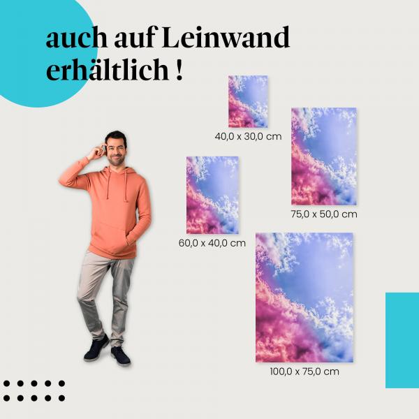 Himmel: Leinwandbild. Wolken, pink, lila, blau.