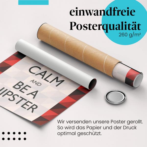 "Keep Calm & Hipster": Gerolltes Poster, Lifestyle.