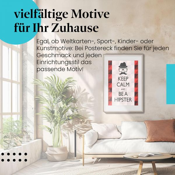 Hipster Style: Dieses Leinwandbild ist ein cooles Statement für Individualisten und alle, die den Hipster-Trend lieben.