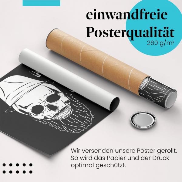 Gerolltes Poster "Hipster" - Trend & Humor, sicher verpackt.