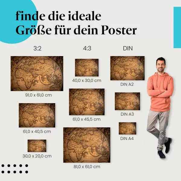 Historische Weltkarte | Postereck 3336 Historische Weltkarte | Postereck 3336