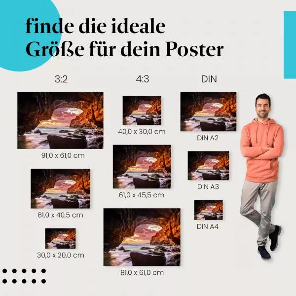 Blick aus der Höhle auf das Meer | Postereck 3792 Blick aus der Höhle auf das Meer | Postereck 3792
