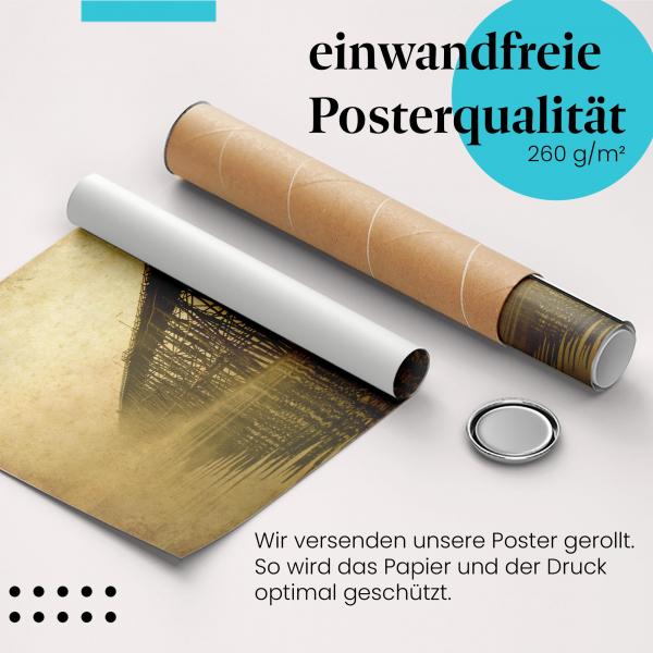 "Brücke im Nebel": Gerolltes Poster - mystische Stimmung.