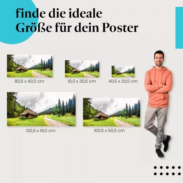 Hütten in den Bergen | Postereck 4036 Hütten in den Bergen | Postereck 4036