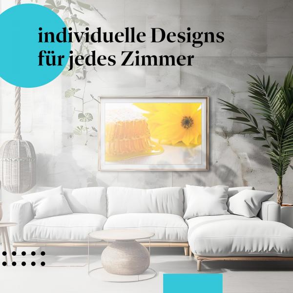 Schlafzimmer Deko: "Honig" Poster - Süß & lecker - perfekt für Ihre Küche.