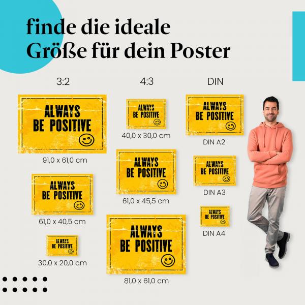 "Immer positiv bleiben": Poster - Optimismus & Lebensfreude