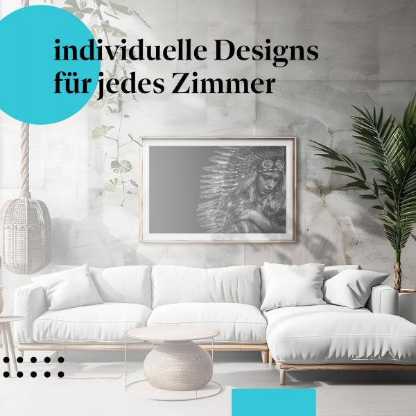 Schlafzimmer Deko: "Frauenportrait" Poster: Mystik & Anmut - ein Hingucker.