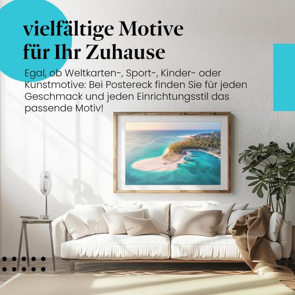 Leinwandbild "Tropische Insel": Weißer Strand, Palmen, türkisblaues Meer - ein Traum!