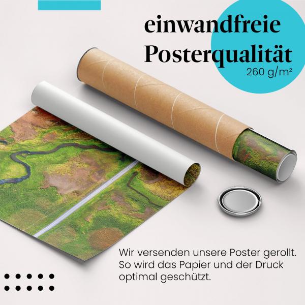 Gerolltes Poster "Island". Natur & Landschaft, sicher verpackt.