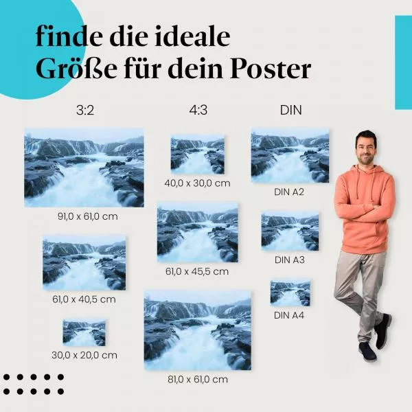 Isländischer Wasserfall | Postereck 3456 Isländischer Wasserfall | Postereck 3456