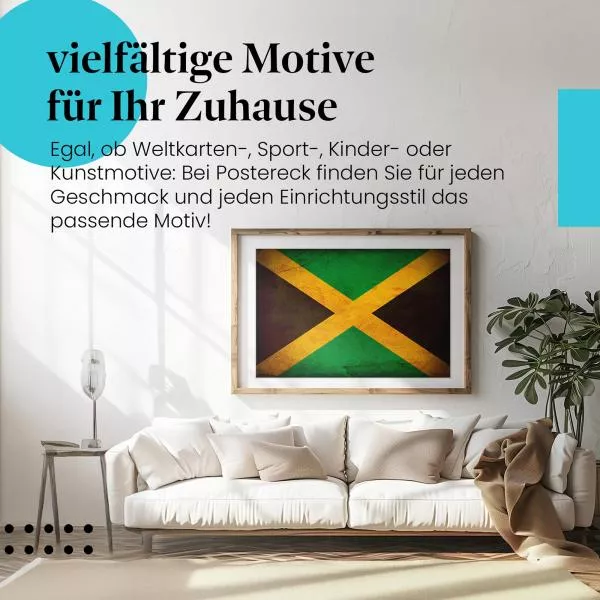 Jamaika: Grunge Flagge im Vintage-Stil | Postereck 0295 Jamaika: Grunge Flagge im Vintage-Stil | Postereck 0295