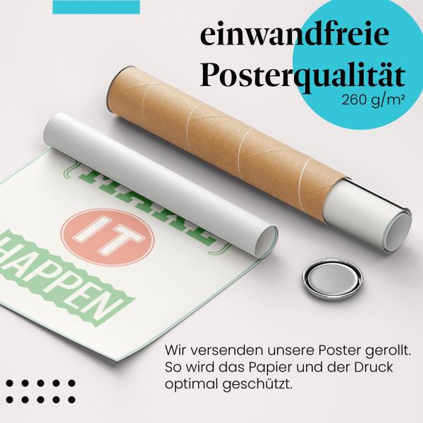 Gerolltes Poster "Jetzt starten", Träume.