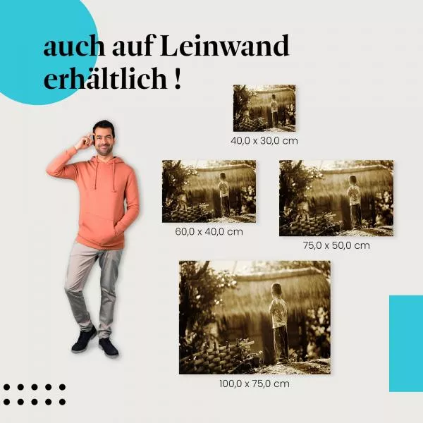 Sehnsüchtig: Junge blickt in die Ferne | Postereck 0095 Sehnsüchtig: Junge blickt in die Ferne | Postereck 0095
