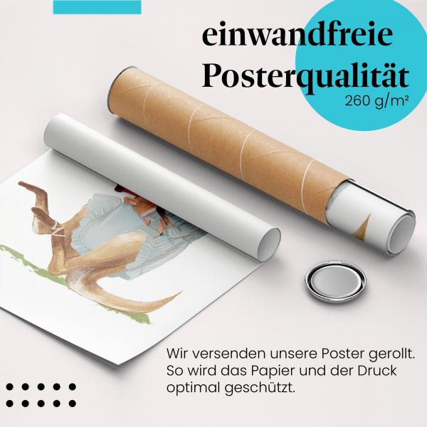 Gerolltes Poster "Känguru-Familie" - Tierliebe & Geborgenheit, sicher verpackt.