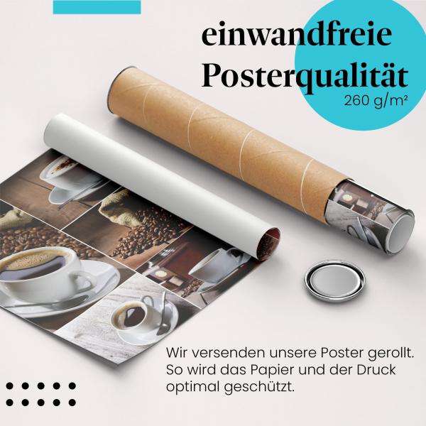 Gerolltes Poster "Kaffeegenuss" - Aroma & Vielfalt, sicher verpackt.