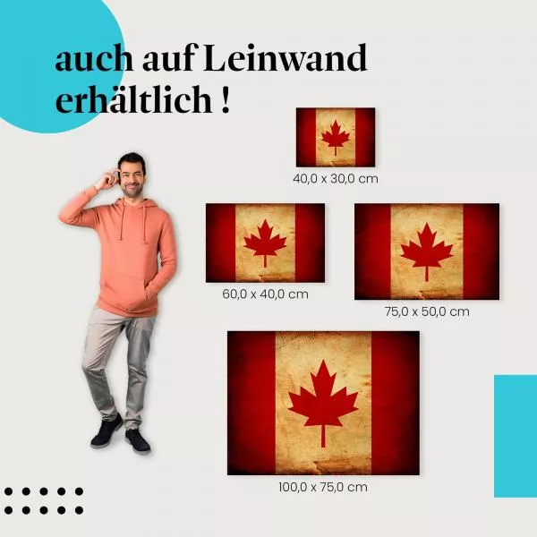  Kanada: Vintage Flagge im Grunge-Stil | Postereck 0280