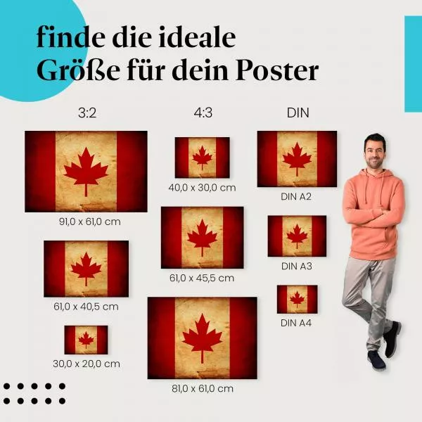  Kanada: Vintage Flagge im Grunge-Stil | Postereck 0280