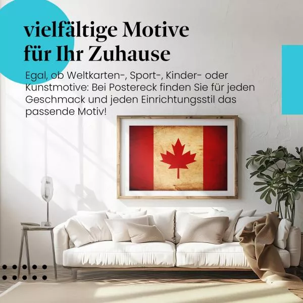  Kanada: Vintage Flagge im Grunge-Stil | Postereck 0280
