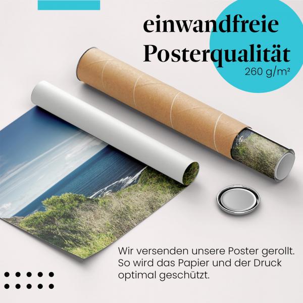 "Kapstadt": Gerolltes Poster - Panorama, Küste, Berge.