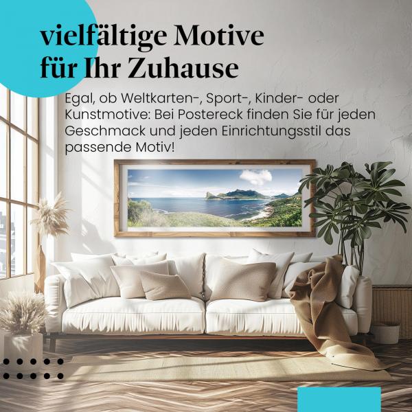 Dieses Leinwandbild mit dem Panoramablick auf Kapstadt ist ein Hingucker und versprüht Fernweh.
