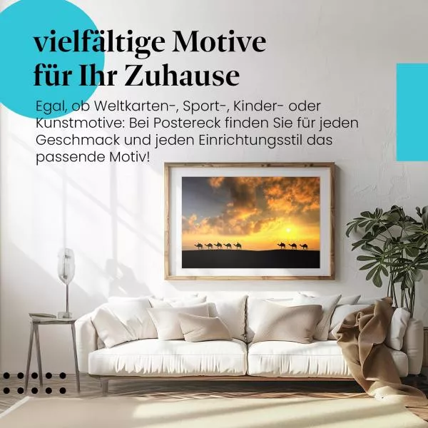 Karawane: Sonnenuntergang, Wüste | Postereck 1835 Karawane: Sonnenuntergang, Wüste | Postereck 1835