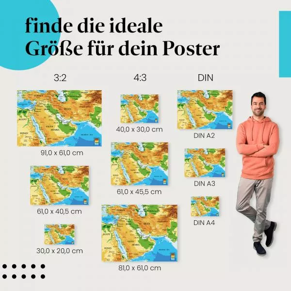 Karte Naher Osten | Postereck 3733 Karte Naher Osten | Postereck 3733