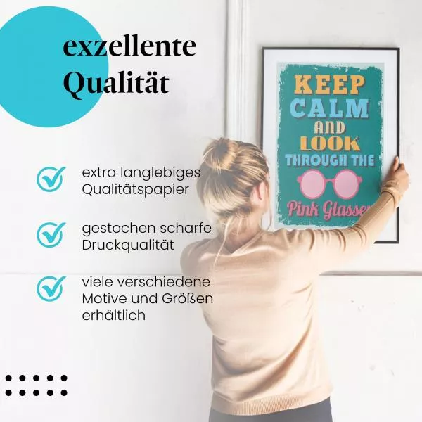 "Keep Calm": Rosarote Brille & Optimismus | Postereck 0732