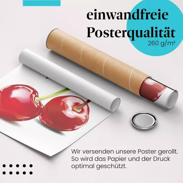 Knackige Süße: Zwei Kirschen | Postereck 0143 Knackige Süße: Zwei Kirschen | Postereck 0143