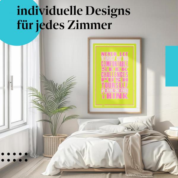 Motivationsposter: "Komfortzone verlassen" - Suche Herausforderungen & wachse