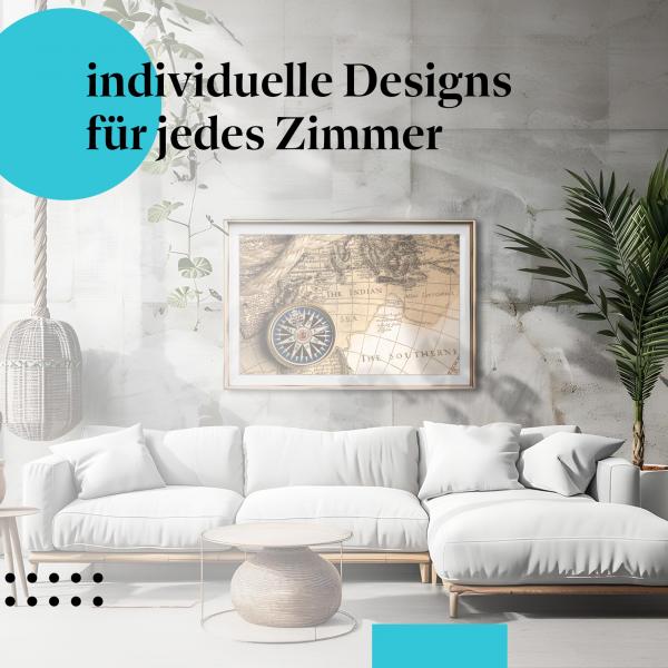 Schlafzimmer Deko: Abenteuer mit "Kompass & Karte" Poster