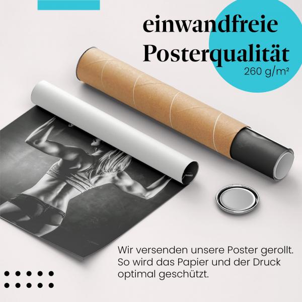 Gerolltes Poster "Krafttraining". Sport & Stärke, sicher verpackt.